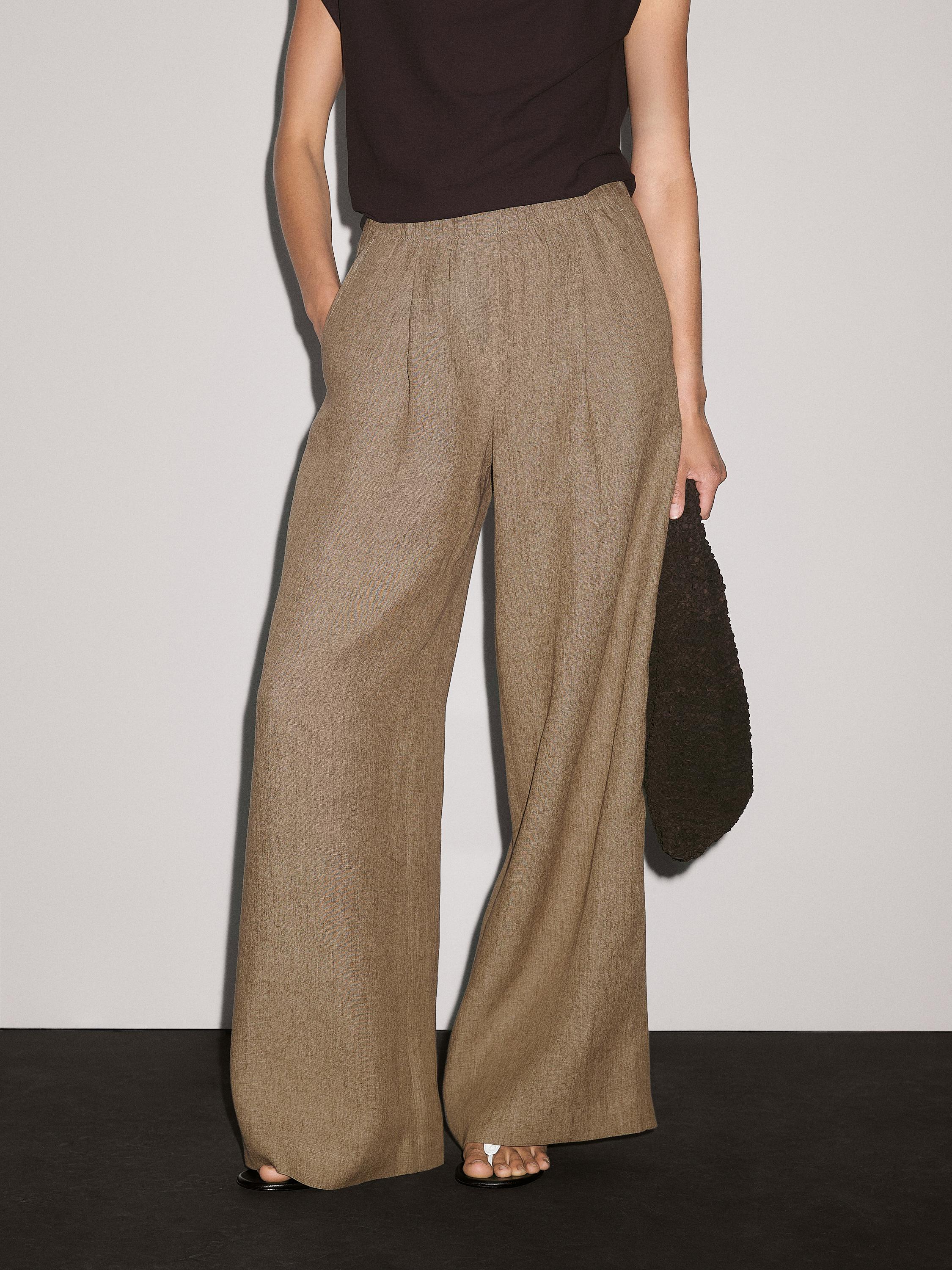 Flowing 100% linen trousers