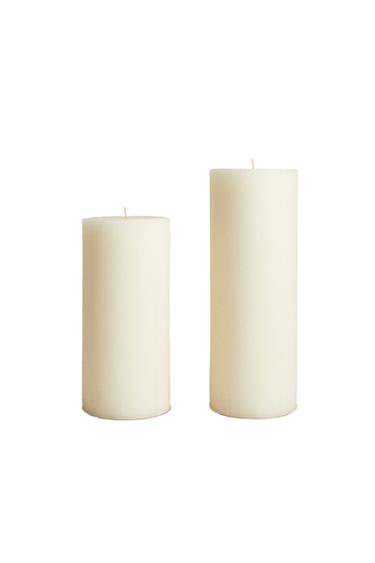 Zara LONG CYLINDRICAL DECORATIVE CANDLE - White