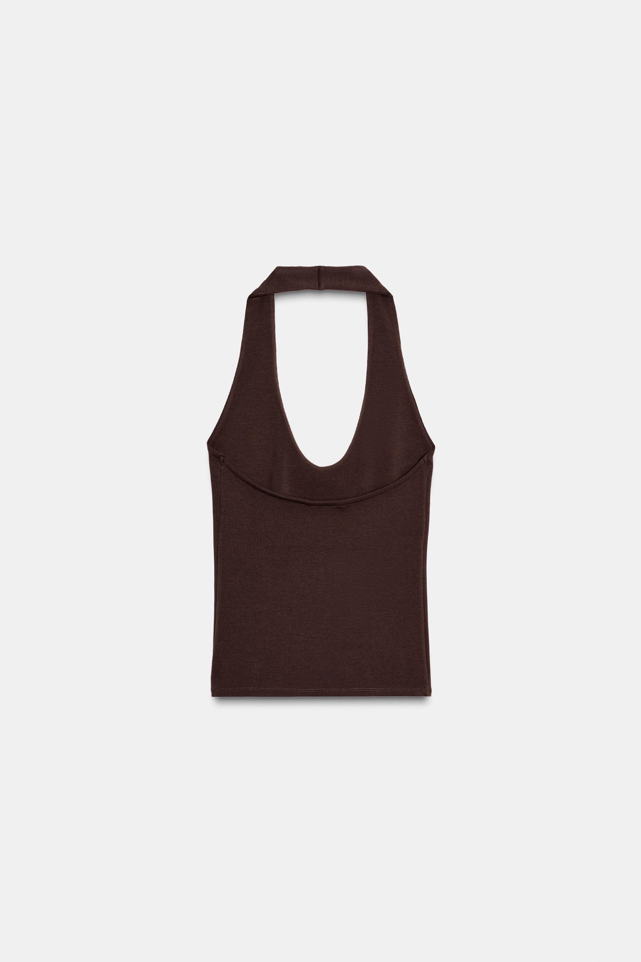 HALTER TOP - Brown | ZARA Singapore