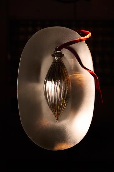 ELONGATED DROP CHRISTMAS TREE ORNAMENT — Silver 1