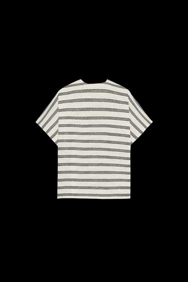 RUSTIC LAYERED T-SHIRT - Black / White by Zara
