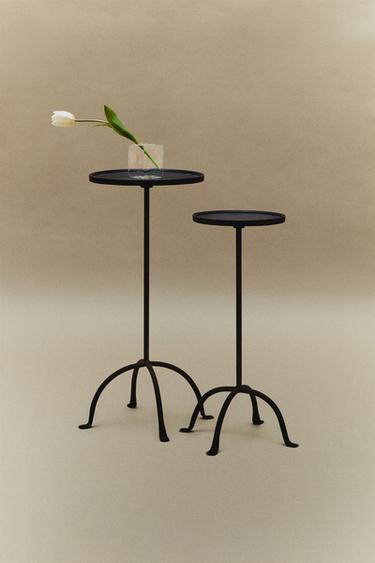 Zara AGED METAL SIDE TABLE - Black