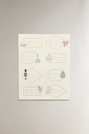 CHRISTMAS GIFT TAG STICKERS - Multicoloured by Zara - Image 1