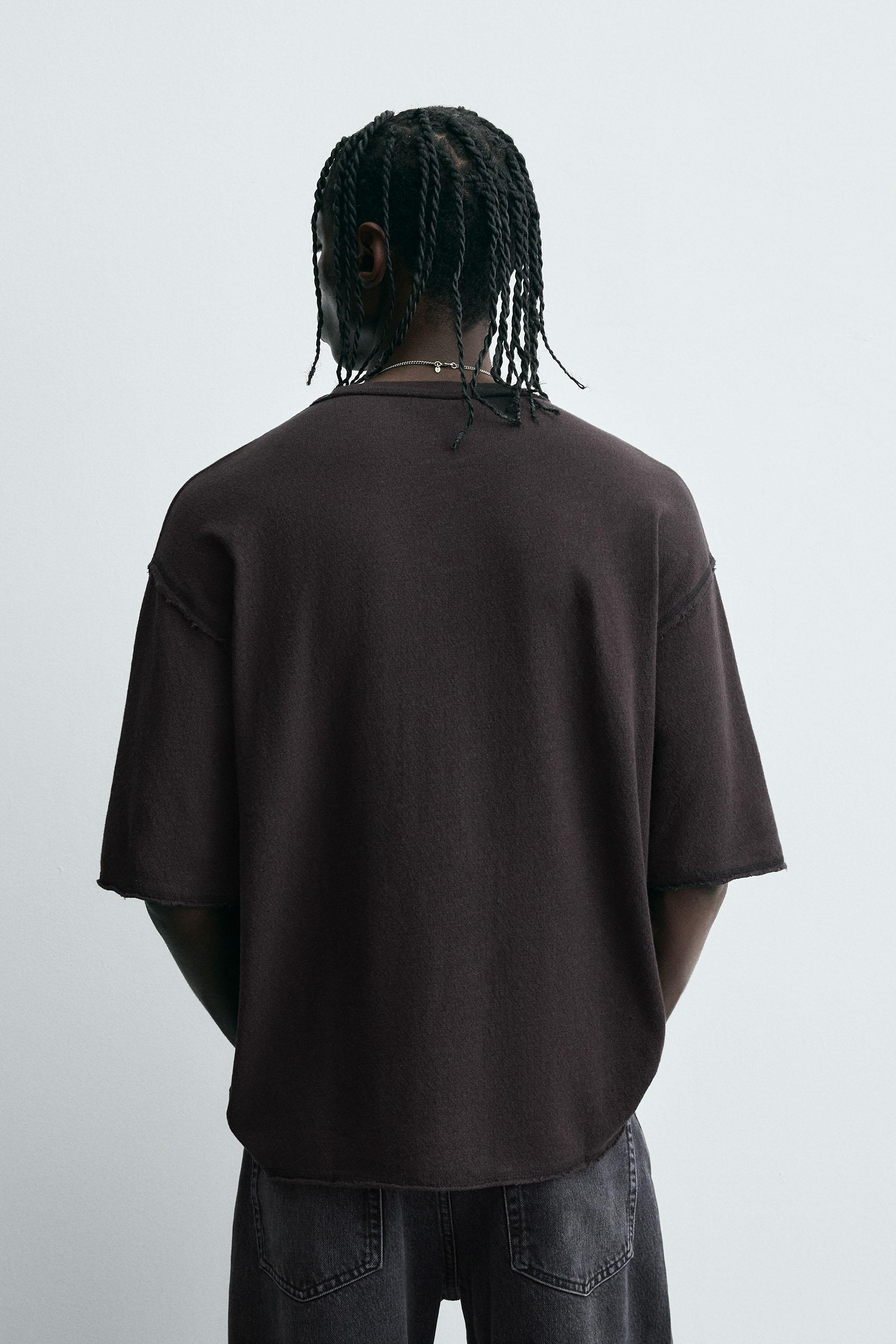 ウォッシュ加工プリントTシャツ - ブラック | ZARA Japan / 日本