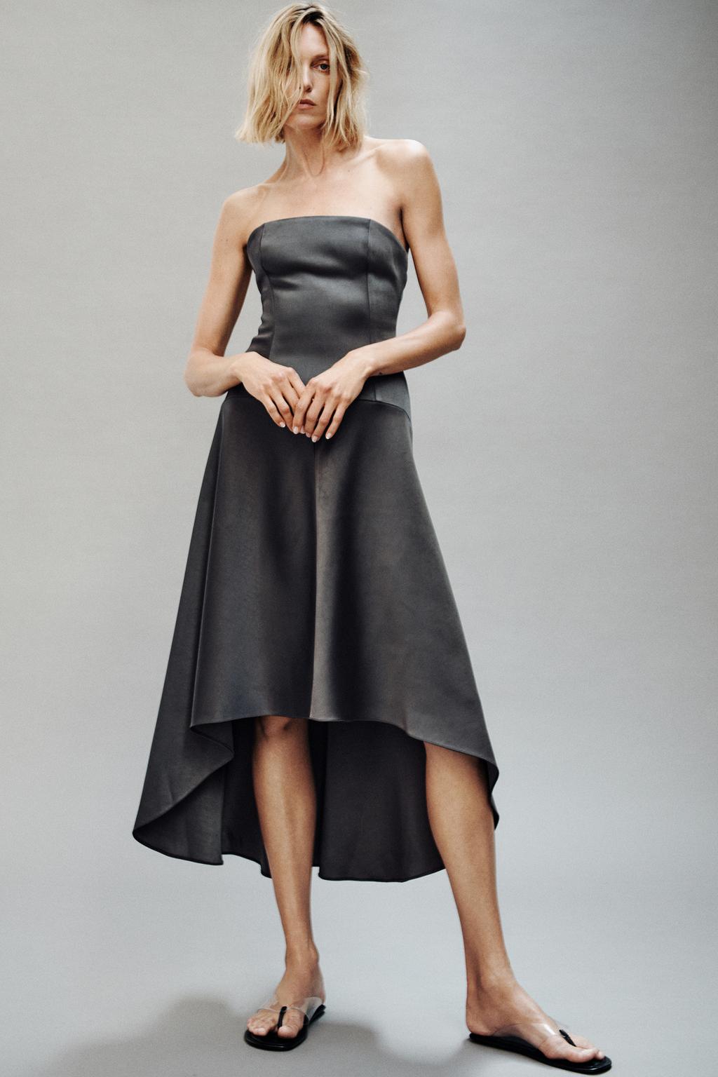 ZW COLLECTION ASYMMETRIC SATIN DRESS