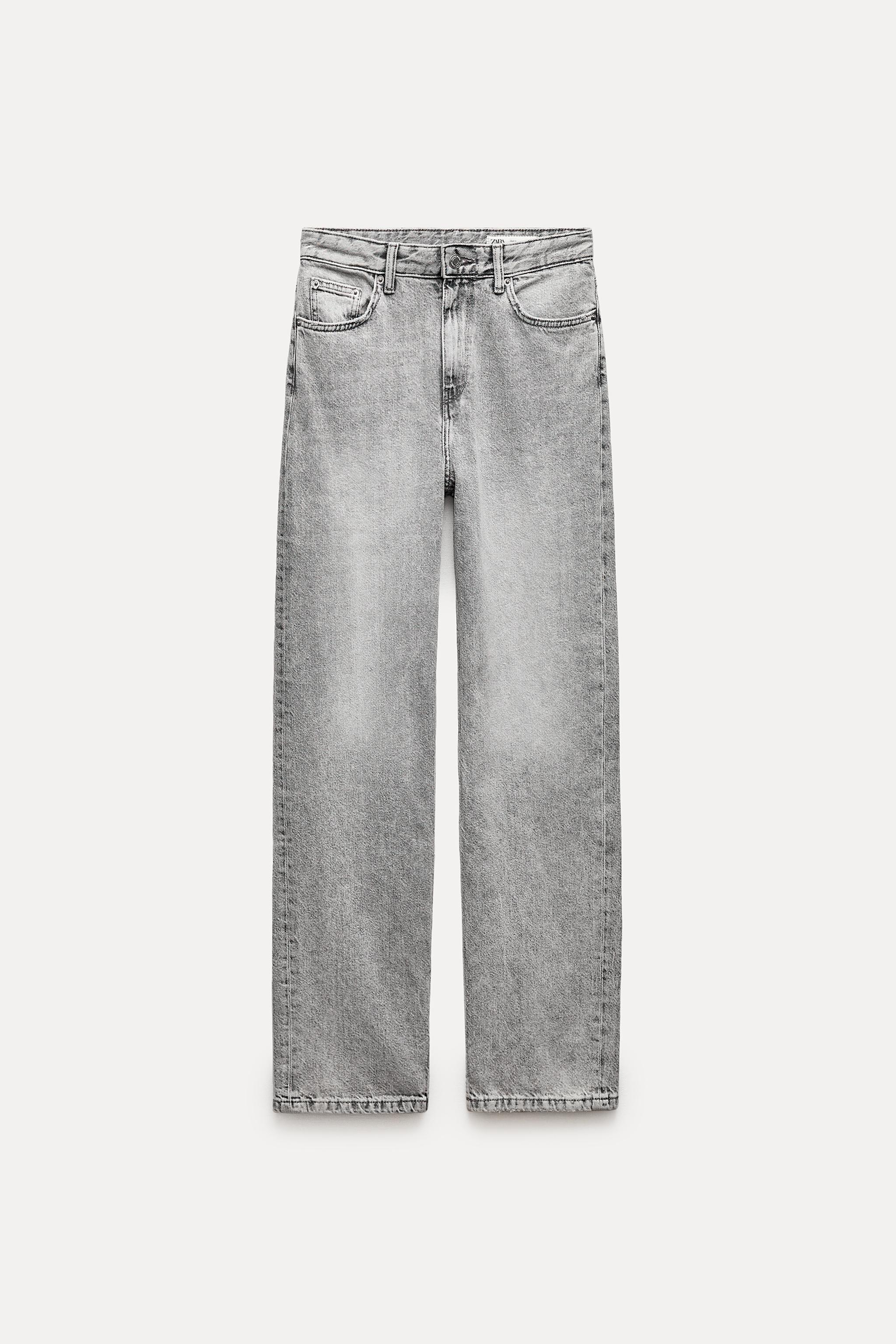 ZW COLLECTION HIGH WAIST WIDE LEG JEANS - Gray | ZARA Canada