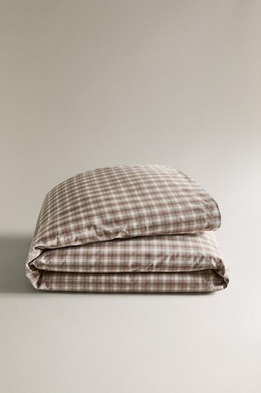 HOUSSE DE COUETTE ENFANT FLANELLE CARREAUX - Marron de Zara - Image 5