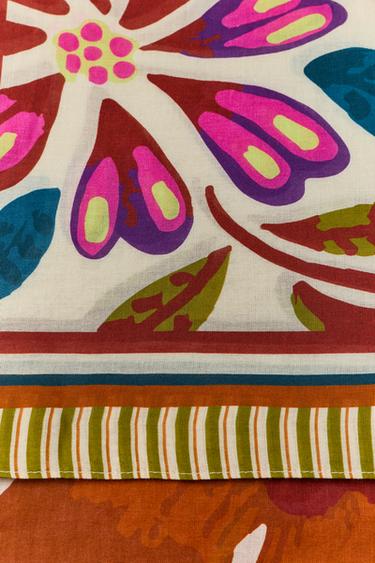 FOULARD 100% COTON À IMPRIMÉ TROPICAL - Multicolore de Zara - Image 3