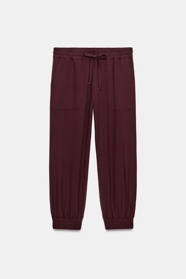PANTALÓN JOGGER - Burdeos de Zara