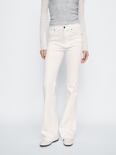 Zara High-waist skinny flared jeans - Oyster-white