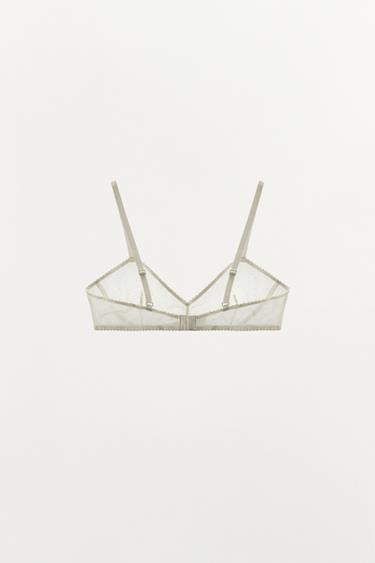 SOUTIEN-GORGE EN MESH À POIS - Écru de Zara - Image 4