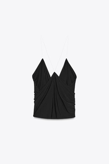 TRANSPARENT STRAPPY TOP - Black by Zara - Image 7
