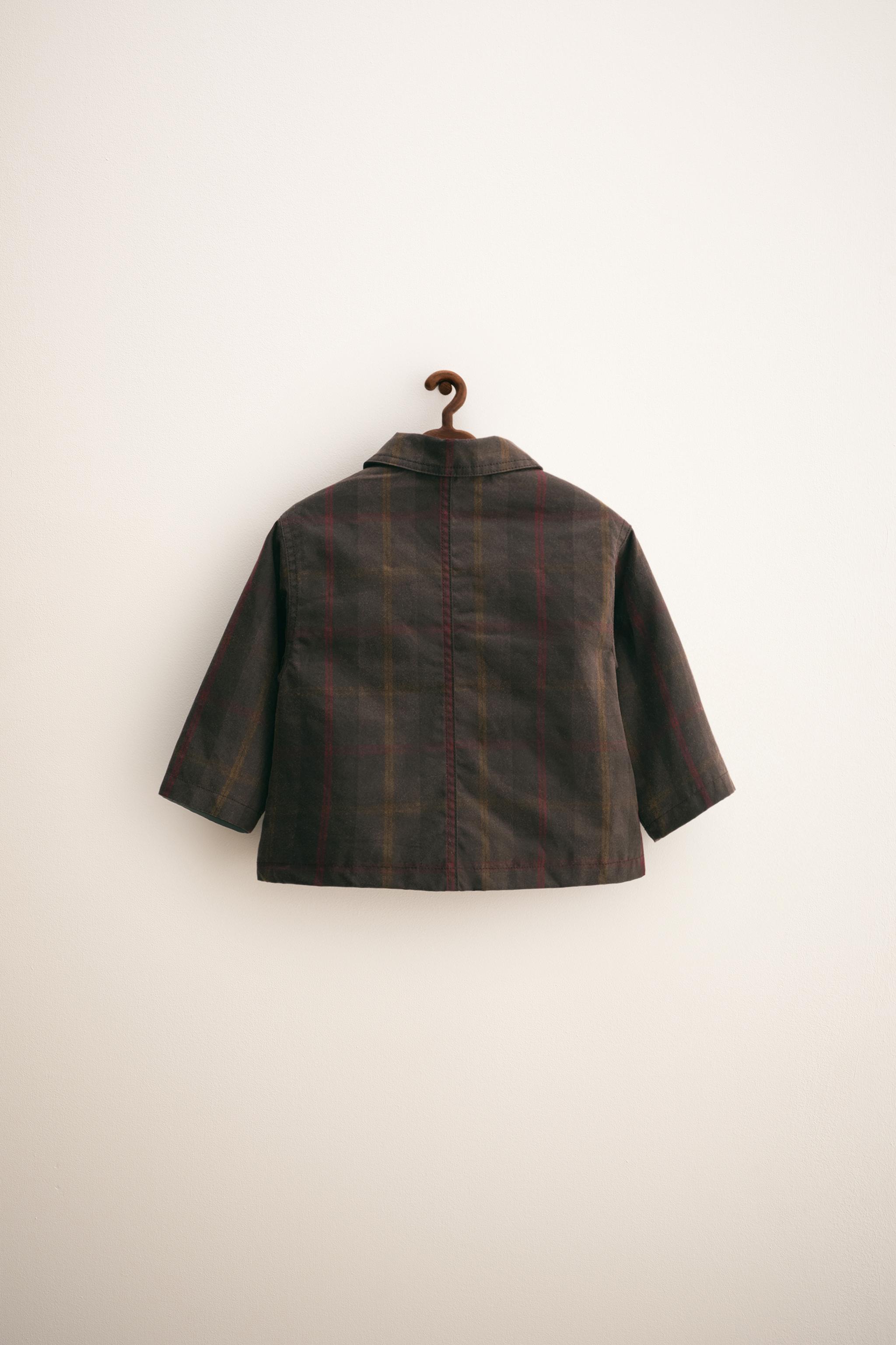 ZARA TIMELESS - チェック柄ワックス加工ジャケット - ダーク