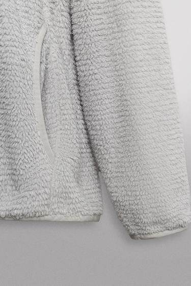 SWEAT POLAIRE TEXTURÉ À CAPUCHE - Blanc cassé de Zara - Image 10