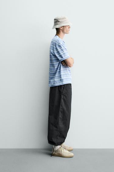 WASHED STRIPED T-SHIRT - Light blue by Zara - Image 3