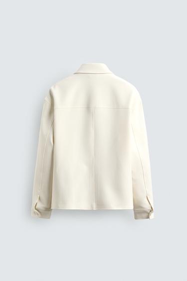 BOXY FIT OVERSHIRT - Oyster-white by Zara