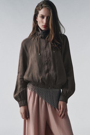 BOMBER FLUIDE ZW COLLECTION - Gris taupe de Zara - Image 1