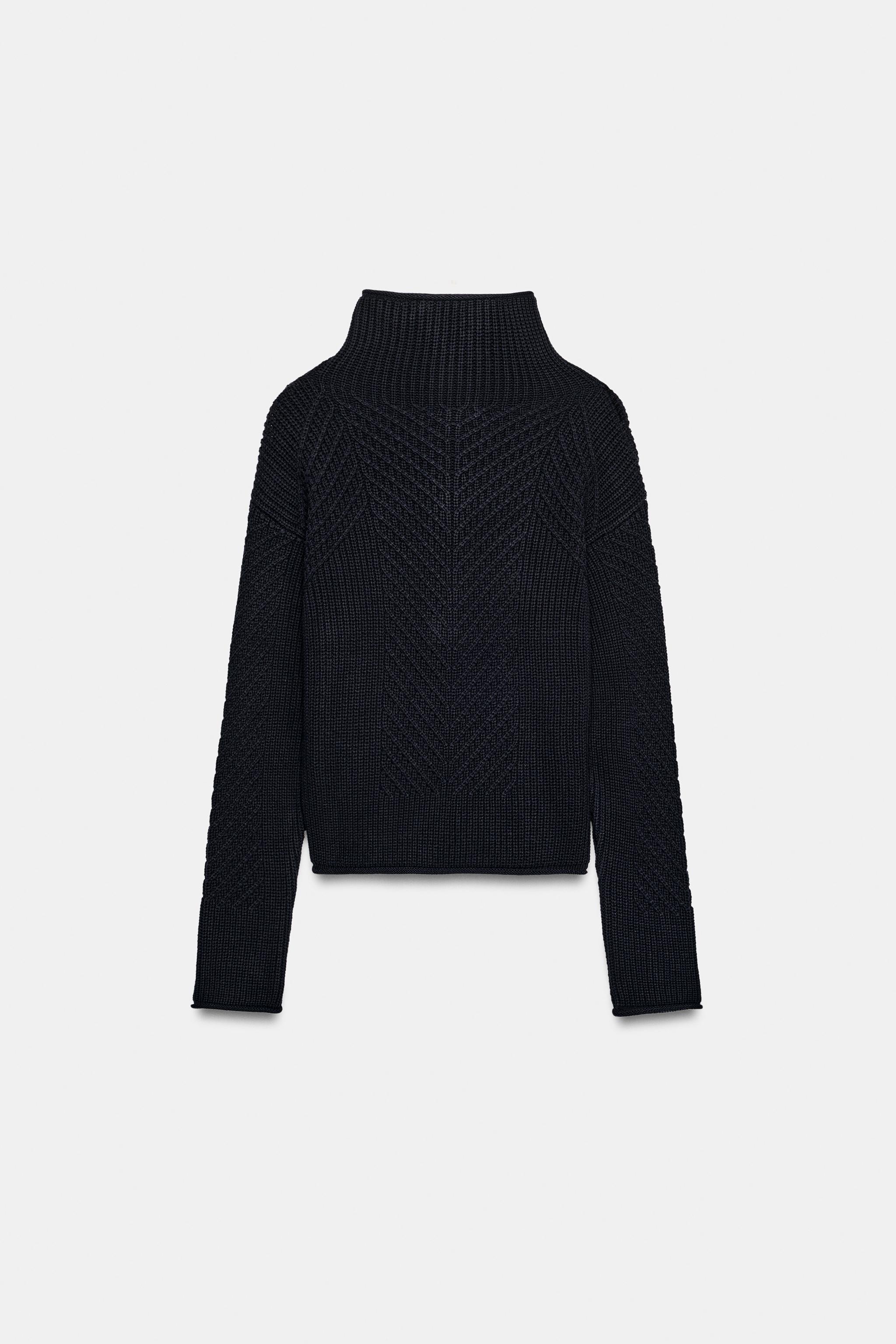Женские свитеры Zara STRUCTURED KNIT JUMPER — фото 8