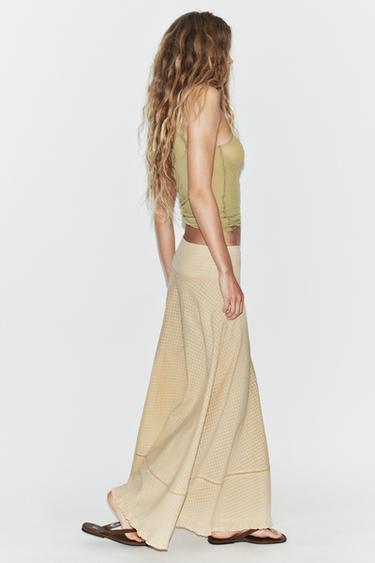 JUPE LONGUE STRUCTURÉE - Camel moyen de Zara - Image 2