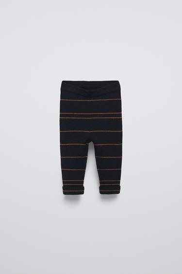 STRIPED RIBBED LEGGINGS - Blue by Zara - Image 0