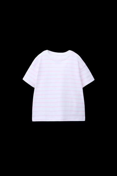 PACK TRES CAMISETAS LISAS Y RAYAS - Rosa de Zara