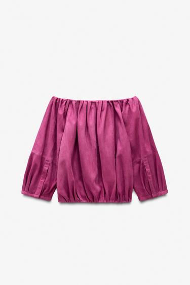 LIMITED EDITION SUEDE LEATHER TOP - Fuchsia by Zara - Image 5