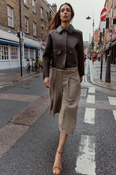 HOUNDSTOOTH LONG BERMUDA SHORTS WITH BELT - Multicoloured by Zara