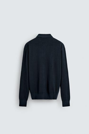 ZIP-UP KNIT CARDIGAN - Navy blue by Zara - Image 6
