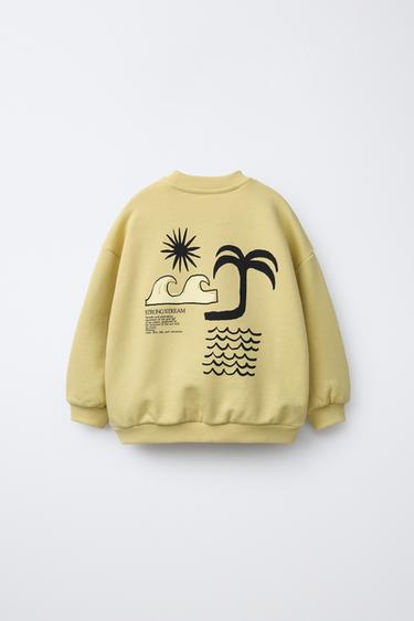 SWEAT IMPRIMÉ SURF - vert délavé de Zara - Image 1