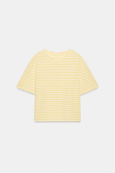 STRIPED SHORT SLEEVE T-SHIRT - Yellow by Zara