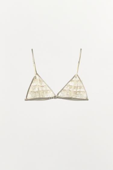 SOUTIEN-GORGE TRIANGULAIRE DENTELLE À VOLANTS - Écru de Zara - Image 6
