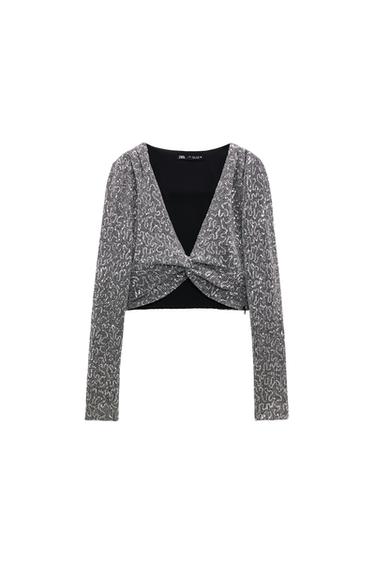 SEQUIN KNOTTED TOP