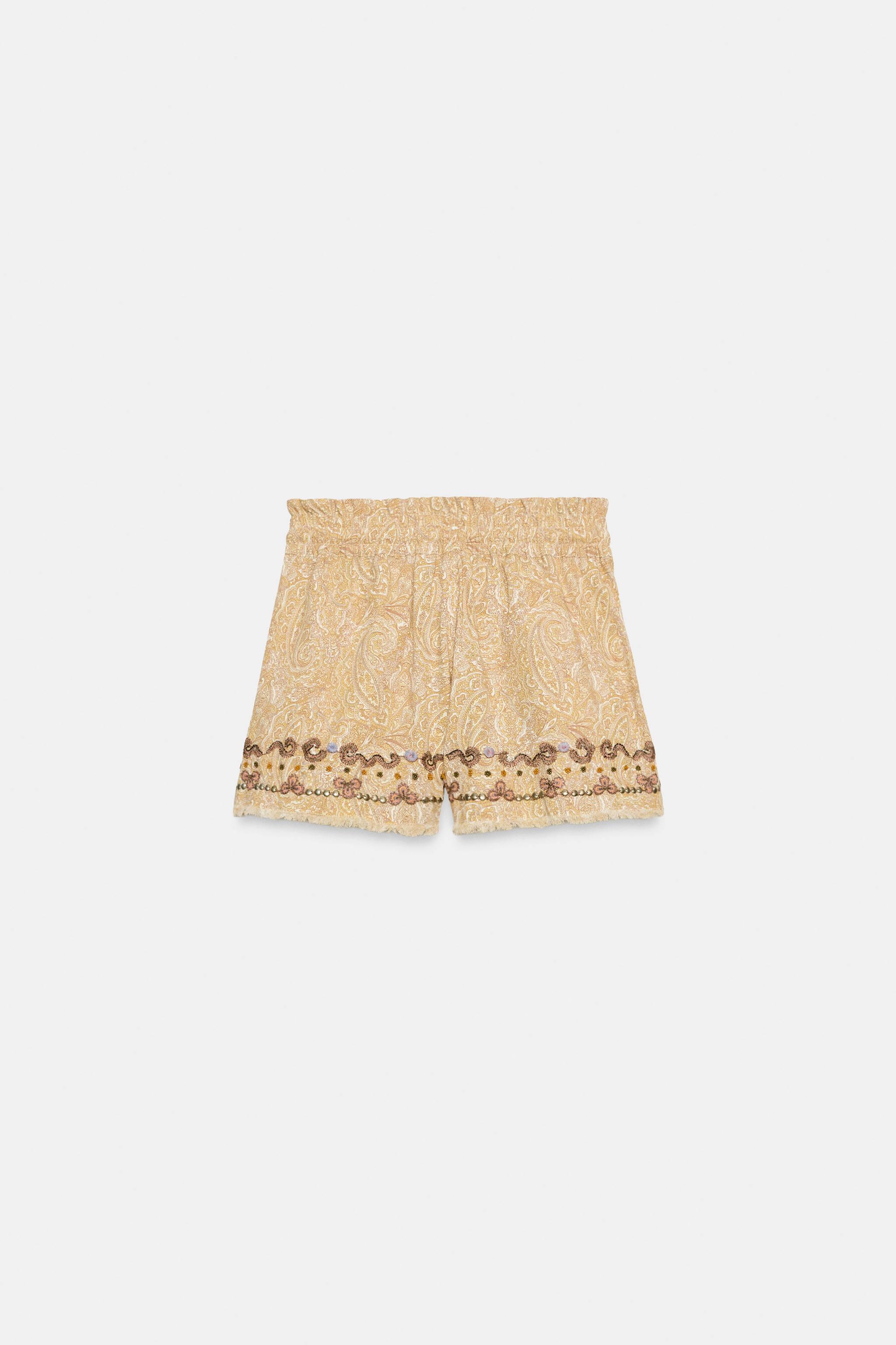Женские шорты Zara ZW COLLECTION EMBROIDERED SHORTS — фото 8