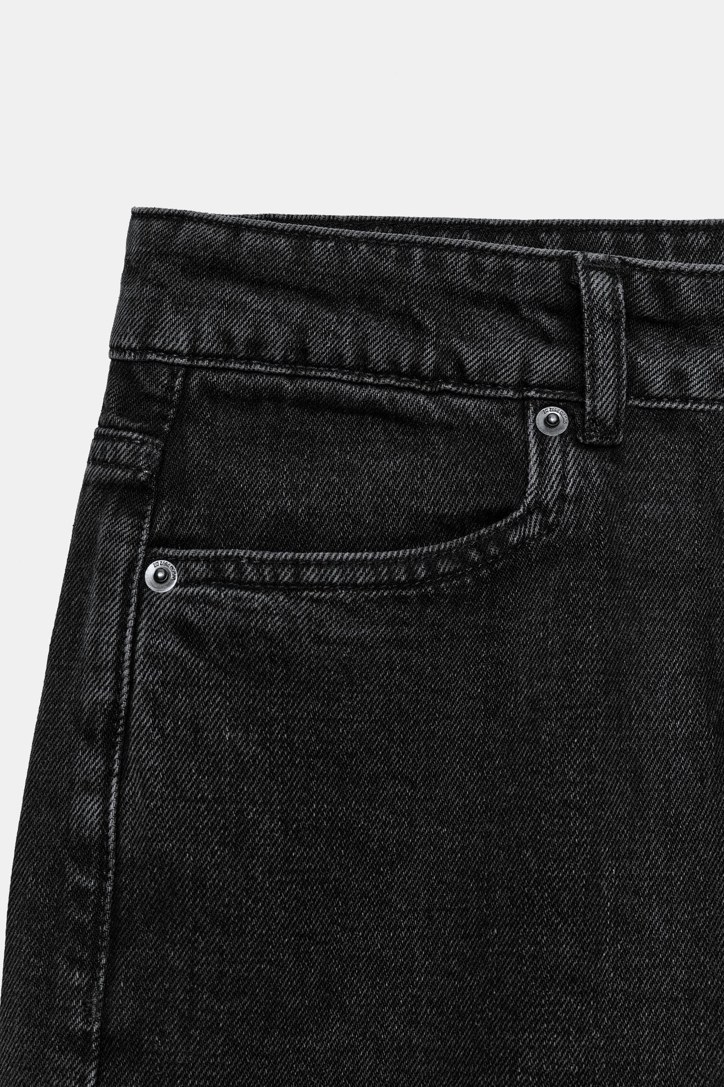 Женские шорты Zara ZW Collection Mid-Rise Denim Shorts, цвет: Чёрный — фото 5