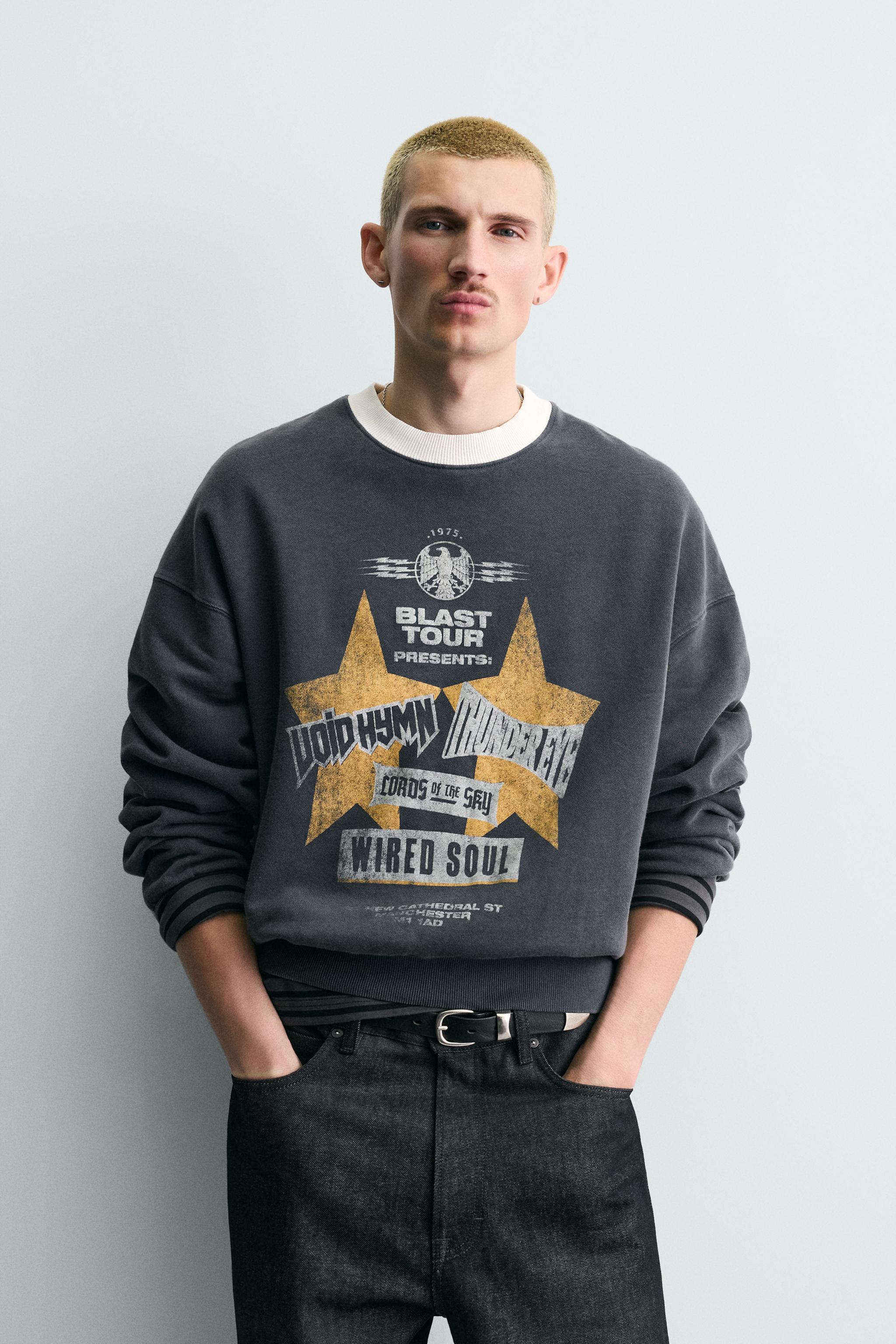 WASHED PRINT SWEATSHIRT