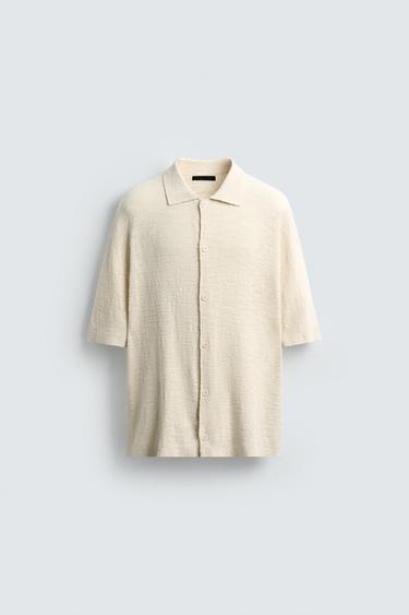 IRREGULAR KNIT SHIRT - Oyster-white by Zara - Image 6
