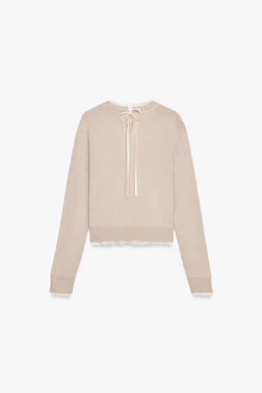 WOOL BLEND KNIT JUMPER - Sand by Zara - Image 6