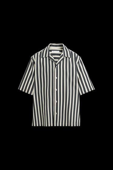 CAMISA ESTRUCTURA RAYAS - Gris oscuro de Zara - Imagen 0