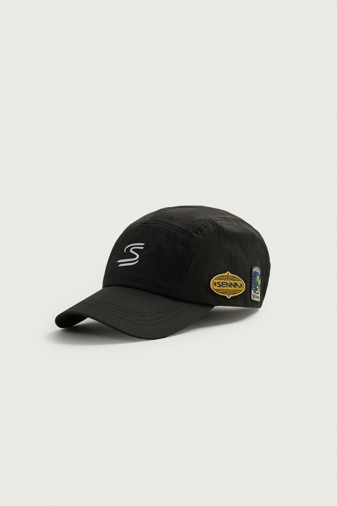 AYRTON SENNA EMBROIDERED PATCH CAP © SENNA BRANDS — Black