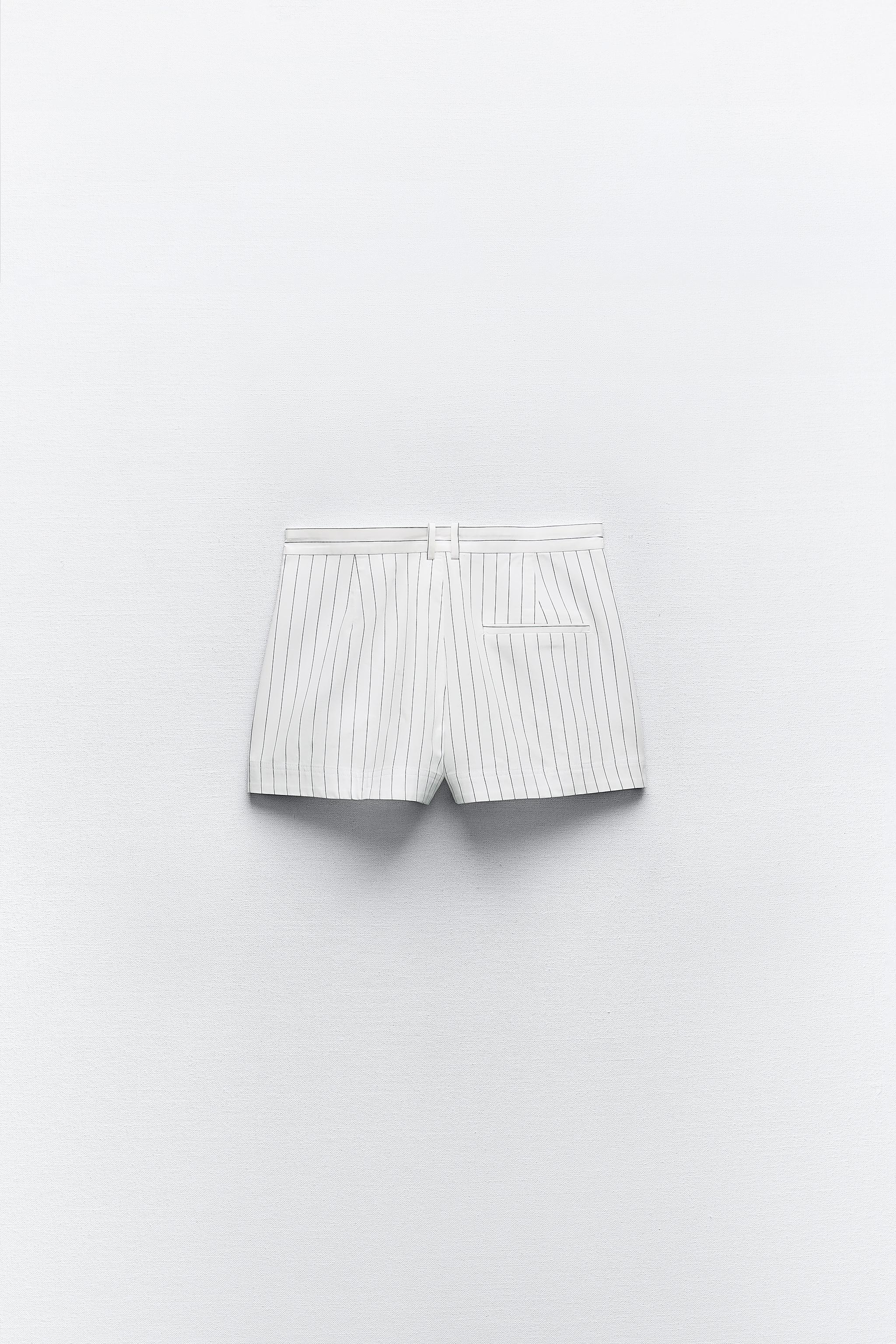 STRIPED MINI SHORTS - Navy / White | ZARA United States