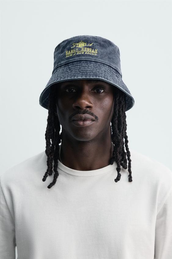 CONTRAST EMBROIDERED WASHED BUCKET HAT from Zara - $39.90
