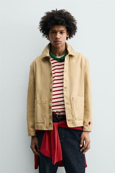 CAMISA AMPLA RELAXED FIT CANVAS AMANDA LOBOS X ZARA - Bege / Torrado da Zara