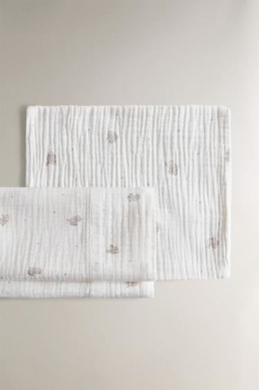MUSLIN ELEPHANT MINI COT SHEET SET - Grey by Zara - Image 0