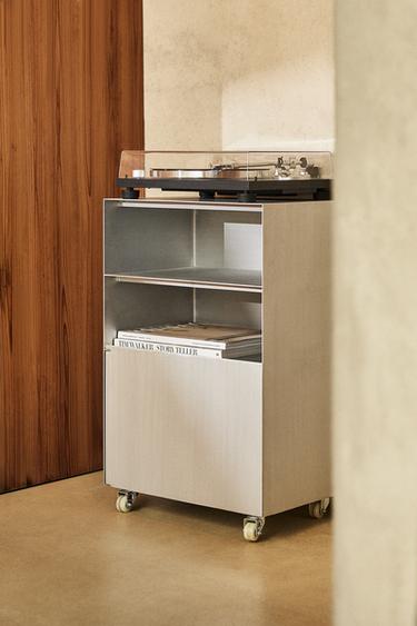 ALUMINIUM STORAGE UNIT WITH WHEELS - Matte silver by Zara - Image 5