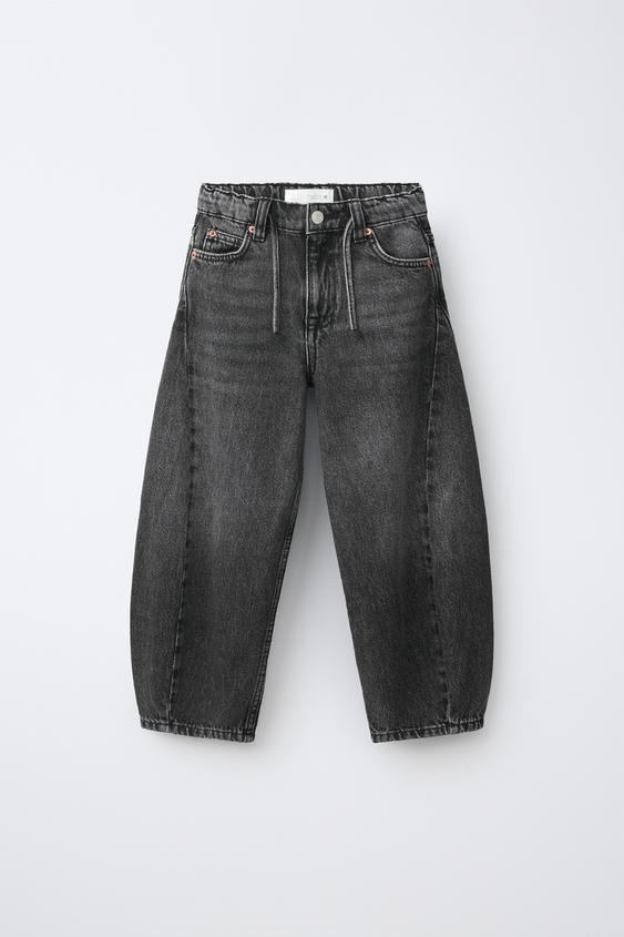 JEANS BARREL CORDÓN - Gris oscuro de Zara - Imagen 0