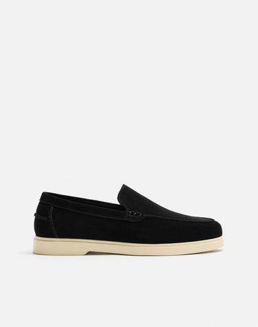 CASUAL LEATHER LOAFERS - Black by Zara