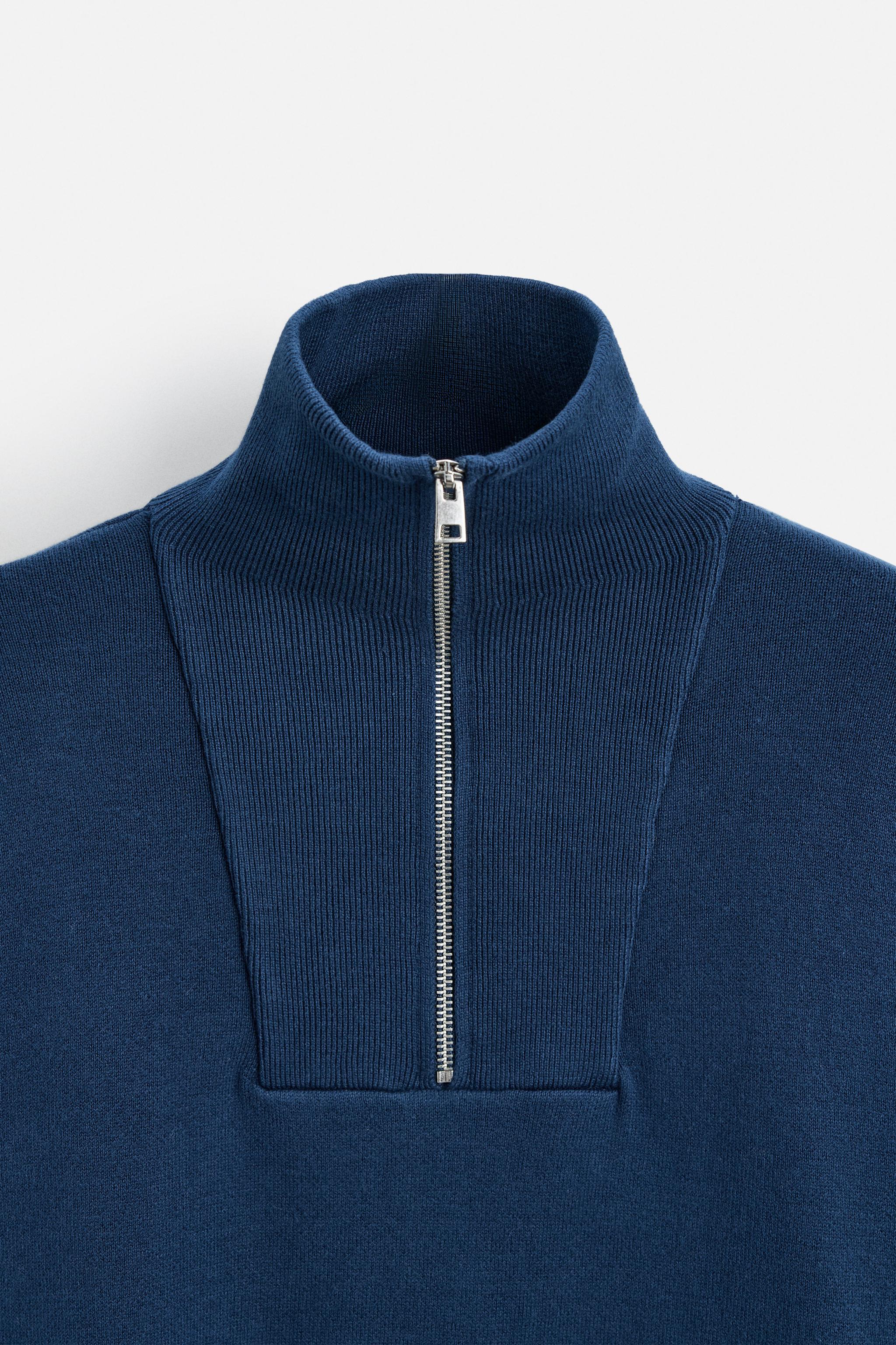 ジップネックセーター - ネイビーブルー | ZARA Japan / 日本