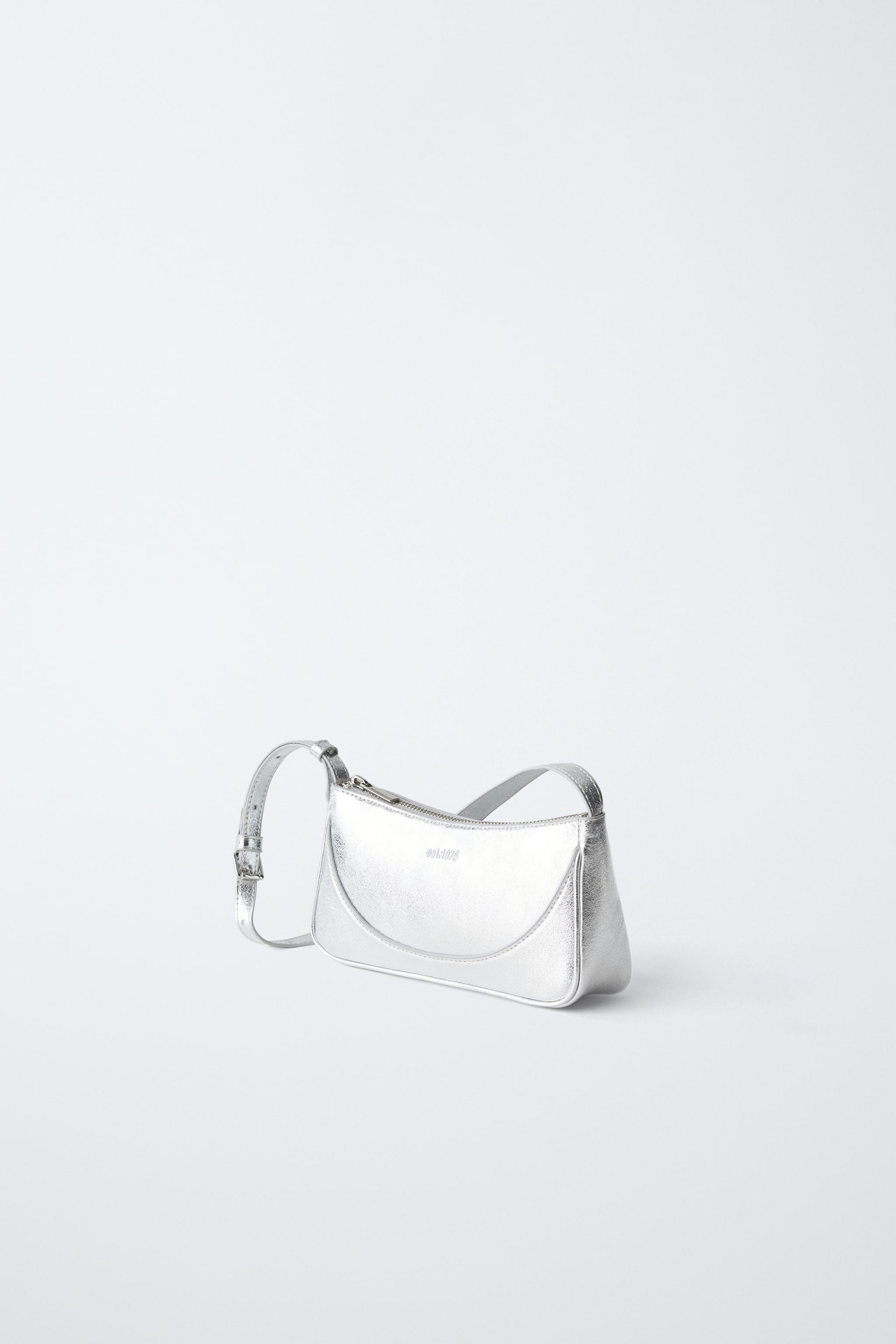 METALLIC CROSSBODY BAG — Silver