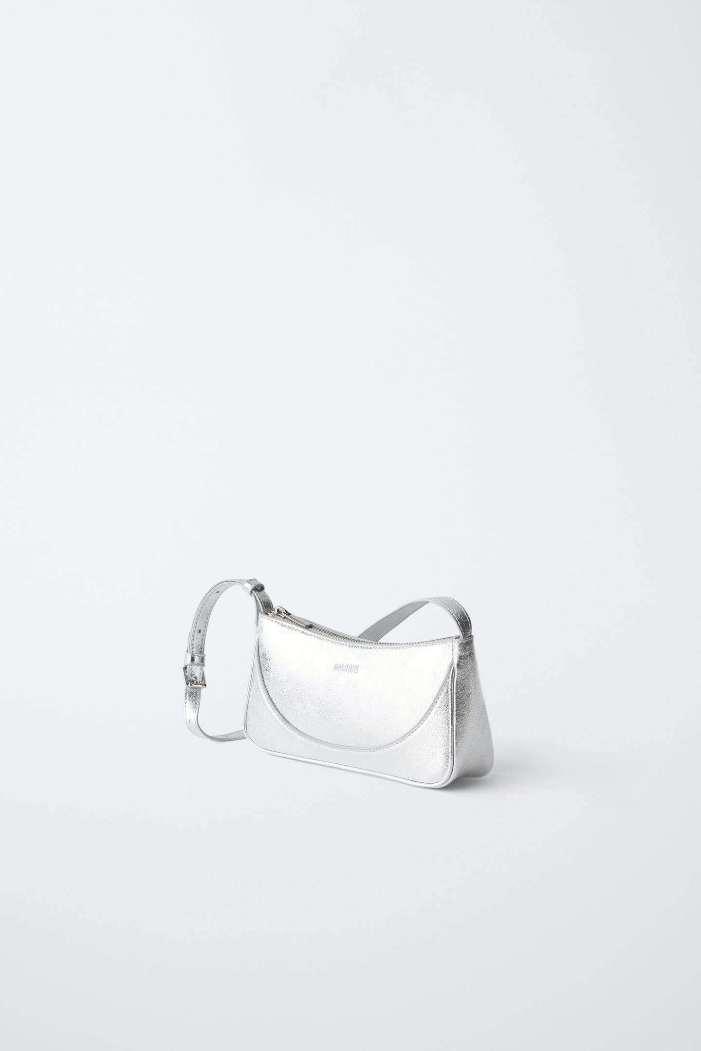 Детская сумка Zara Metallic Crossbody, цвет: Серебряный — фото 2