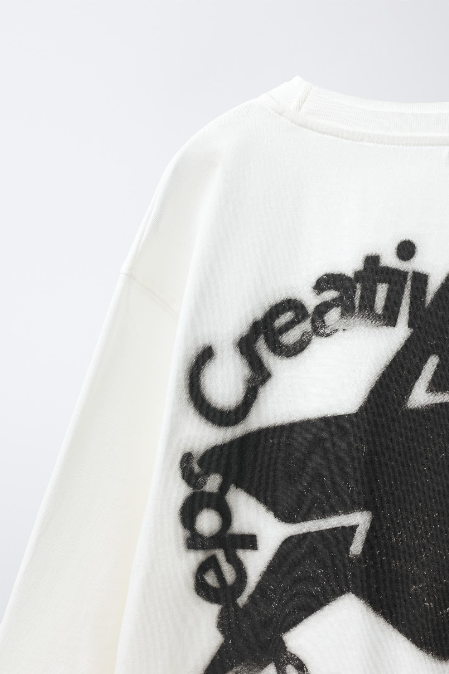 Детская футболка Zara Spray Print, цвет: Устричный белый — фото 4